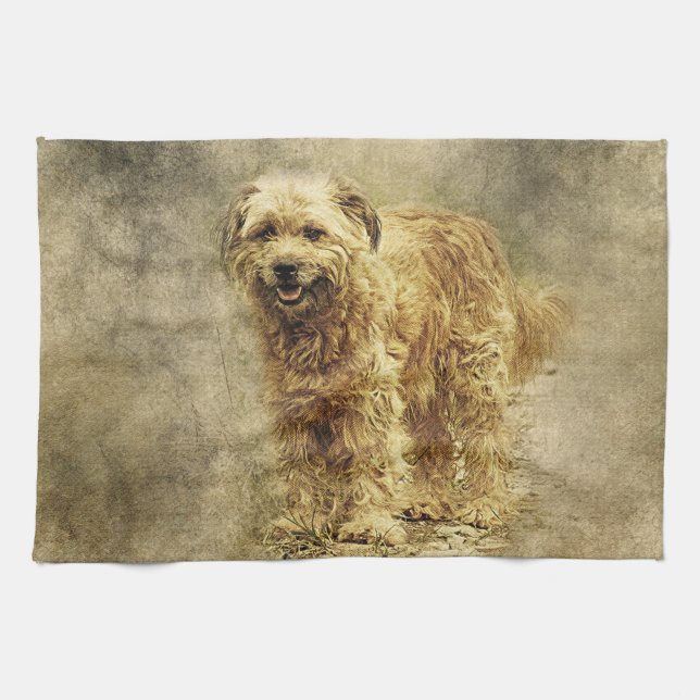 Linge De Cuisine Impression de Chien Peint (Horizontal)