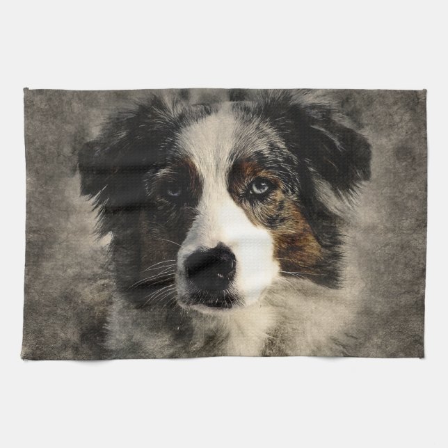 Linge De Cuisine Impression de Chien Peint (Horizontal)