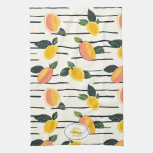 Linge De Cuisine Impression de fruit de mangue Corail Jaune sur Ivo