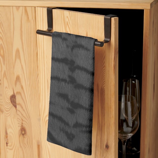 Linge De Cuisine Impression de peau de tigre gris (Pliage en tiers)