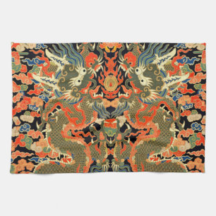 Linge De Cuisine Impression de textile de dragon chinois vintage Ar