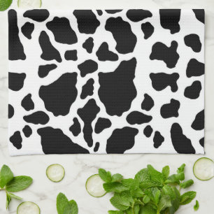Linge De Cuisine Impression de vache noire et blanche