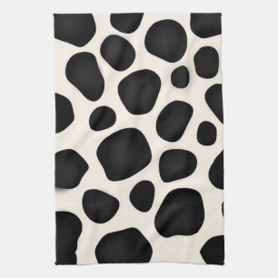 Linge De Cuisine Impression de vache tache noire et blanche