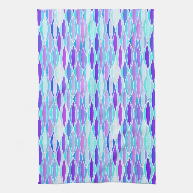 Linge De Cuisine Impression du ruban du milieu du siècle - violet e (Vertical)