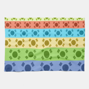 Linge De Cuisine Impression d'un drapeau coréen multicolore