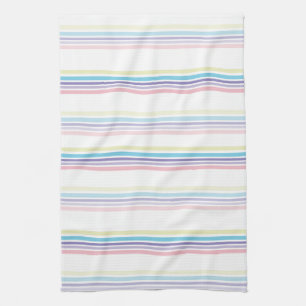 Linge De Cuisine Impression en bande Pastel