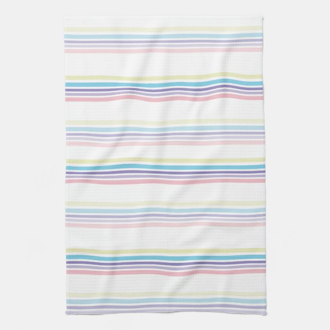 Linge De Cuisine Impression en bande Pastel (Vertical)