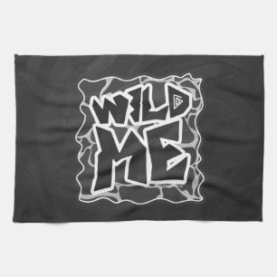 Linge De Cuisine Impression Giraffe noir et gris clair