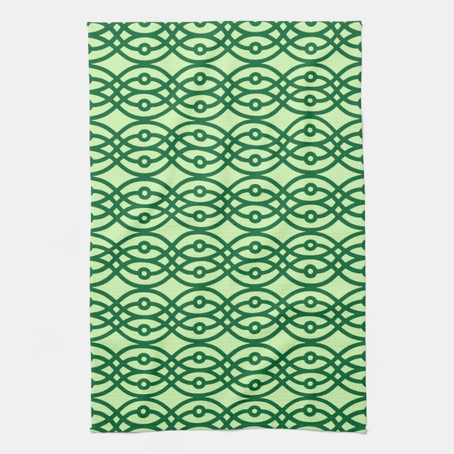 Linge De Cuisine Impression kimono, vert clair et foncé (Vertical)