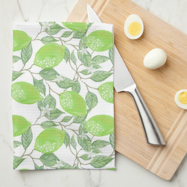 Linge De Cuisine Impression Lime (Quart Plié)