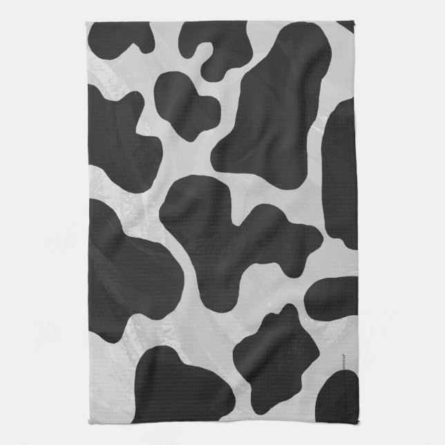 Linge De Cuisine Impression noire et blanche de vache (Vertical)