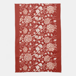 Linge De Cuisine Impression Œillet de William Morris, Rouge profond
