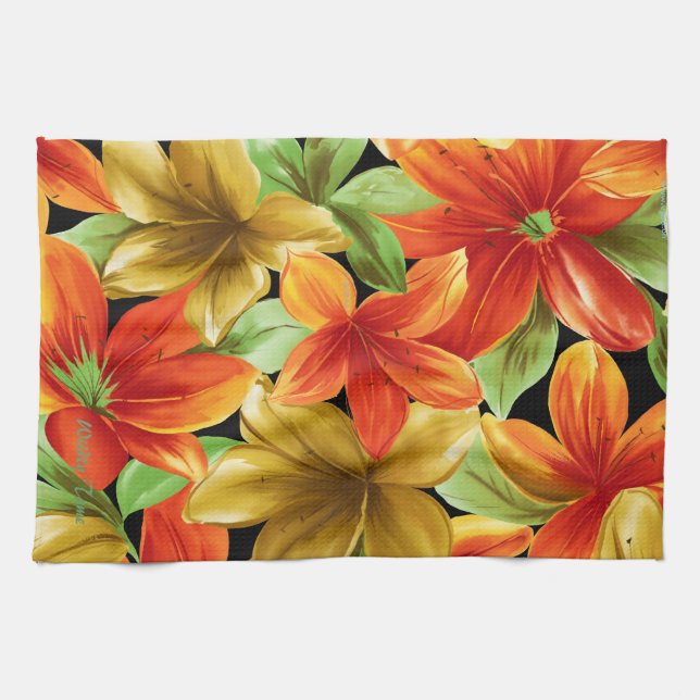 Linge De Cuisine Impression tropicale (Horizontal)