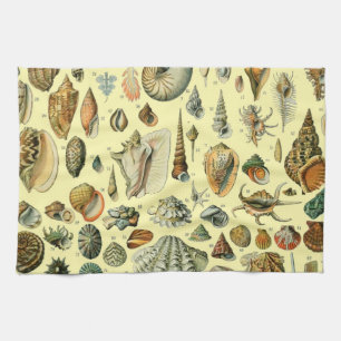 Linge De Cuisine Impression vintage de coquillages d'Adolphe Millot