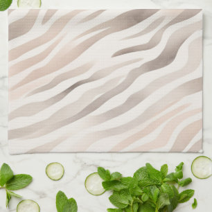 Linge De Cuisine Imprimé animalier zèbre beige crème rose