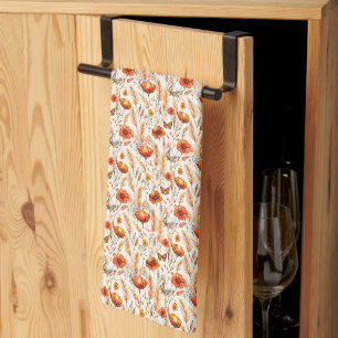 Linge De Cuisine Imprimé botanique boho d'automne lumineux