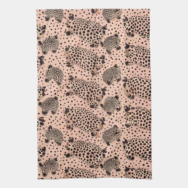 Linge De Cuisine Imprimé léopard rose – Chic Animal (Vertical)