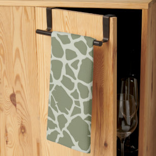 Linge De Cuisine Imprimer Giraffe verte Sage
