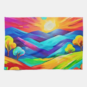 Linge De Cuisine Imprimer l'art de Sunset Mountain