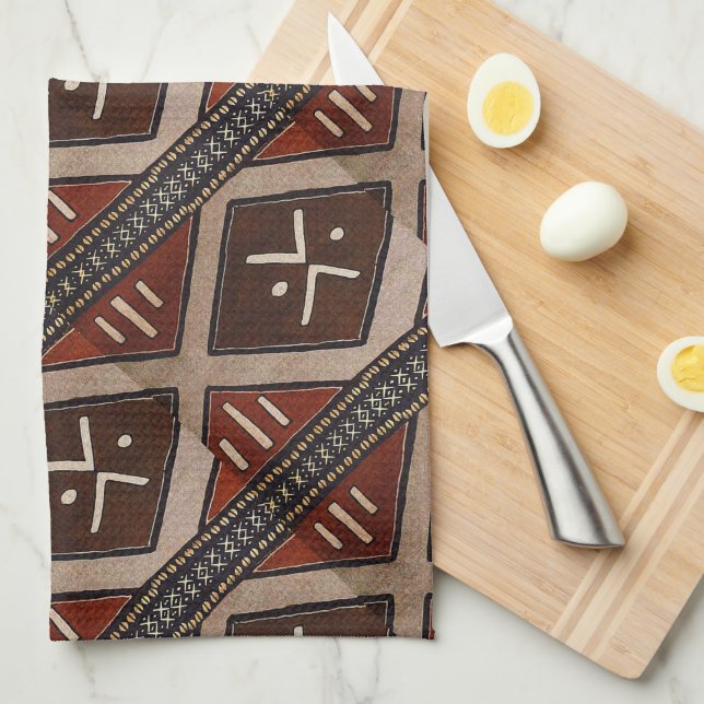Linge De Cuisine Imprimer Motif Tribal (Quart Plié)