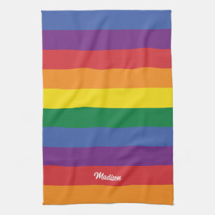 Linge De Cuisine Indicateur Rainbow du nom personnalisé