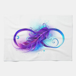 Linge De Cuisine Infinity with purple feather