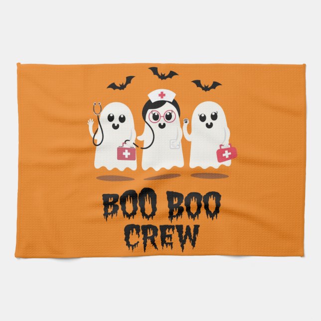 Linge De Cuisine Infirmière d'Halloween Mignon Fantôme Infirmière  (Horizontal)