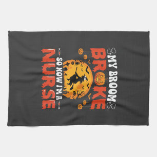 Linge De Cuisine Infirmière Halloween Balai Cassé Sorcière Graphiqu