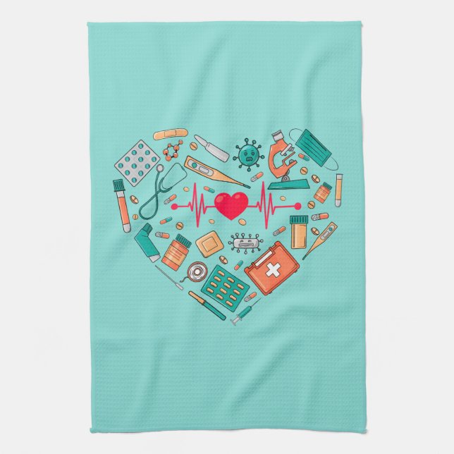Linge De Cuisine Infirmière Infirmière Outil Coeur (Vertical)