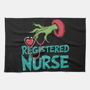 Linge De Cuisine Infirmière inscrite Stethoscope Père Noël Elf Chri