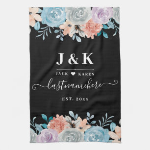 Linge De Cuisine Initiales Florales Monogrammes Nom de famille pers