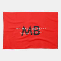 Initiales modernes en monogramme noir rouge