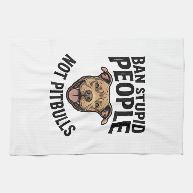 Linge De Cuisine Interdire les gens stupides pas les Pitbulls Vinta (Horizontal)