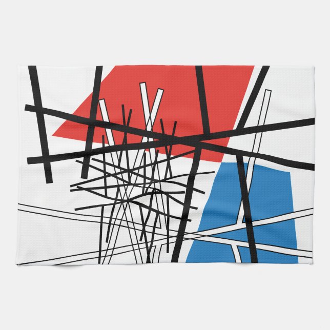 Linge De Cuisine Intersection de lignes et de plans - Art abstrait (Horizontal)