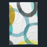 Linge De Cuisine Interverrouillage des cercles jaunes et bleus<br><div class="desc">Une simple impression de cercles jaunes et bleus imbriqués par Megan Meagher. L'arrière - plan blanc laisse apparaître les couleurs des cercles. Achetez le vôtre aujourd'hui !</div>