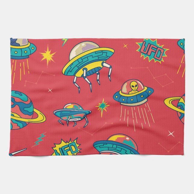 Linge De Cuisine Inventaires d'espace UFO rétro (Horizontal)