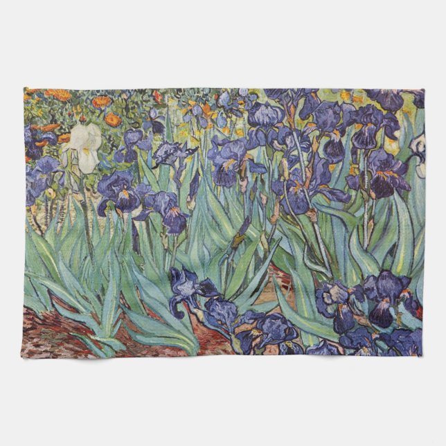 Linge De Cuisine Iris de Van Gogh Peinture Impressionniste (Horizontal)