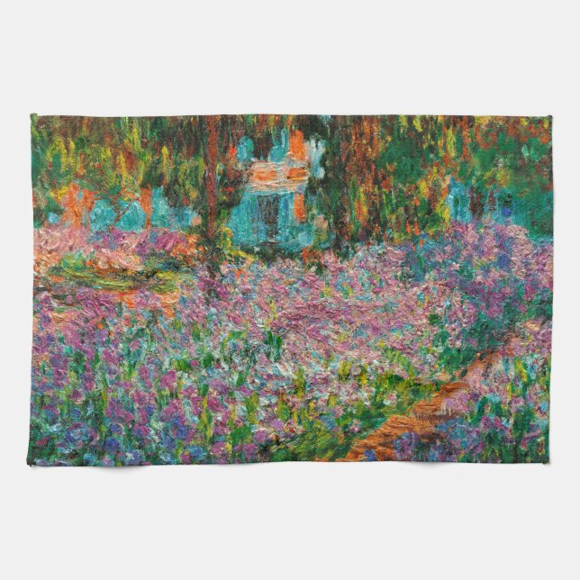 Linge De Cuisine Iris Jardin Monet Giverny fleurs (Horizontal)