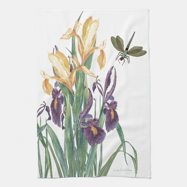 Linge De Cuisine Iris jaune (Vertical)
