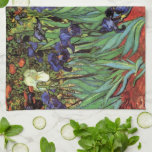 Linge De Cuisine Irises de Vincent van Gogh, Jardin Vintage<br><div class="desc">Irises (1889) de Vincent van Gogh est une peinture vintage à fleurs de paysage de post impressionnisme d'art, représentant un jardin aux iris à barbe violet poussant par des pavots orange. Une seule fleur d'iris blanc fleurit au bord. À propos de l'artiste : Vincent Willem van Gogh (1853-1890) fut l'un...</div>