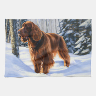 Linge De Cuisine Irish Setter Let It Neige Christmas
