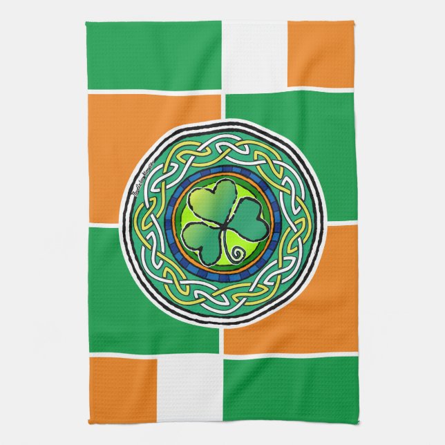 Linge De Cuisine Irish shamrock (Vertical)