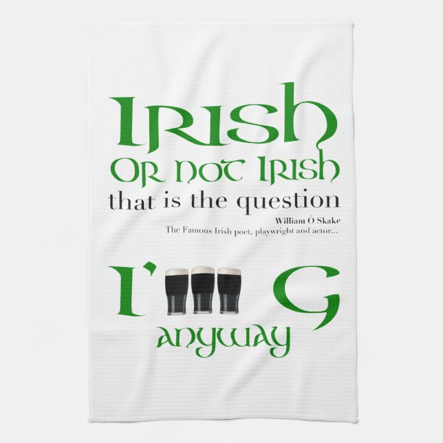 Linge De Cuisine Irlandais ou pas Original St Patrick's Day WKT (Vertical)