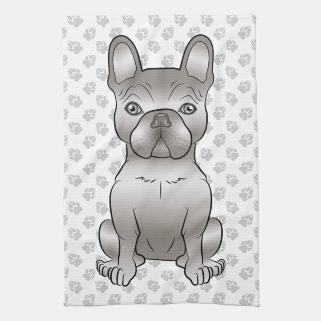 Linge De Cuisine Isabella French Bulldog / Frenchie Cute Dog & Paws (Vertical)