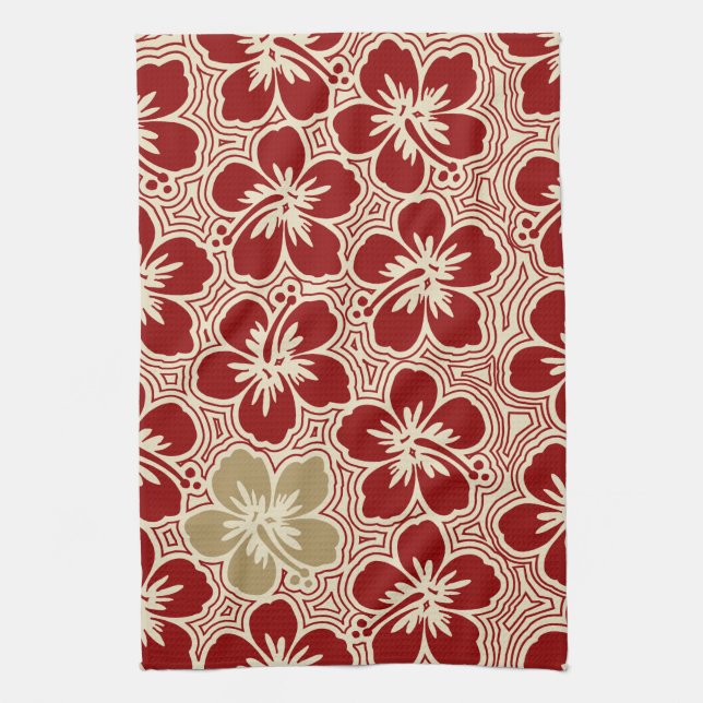 Linge De Cuisine Island Hibiscus Hawaiian Kitchen Towen (Vertical)