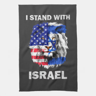 Linge De Cuisine Israël et drapeau USA Lion _ Je suis avec Israël