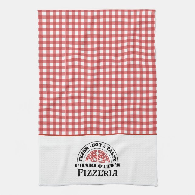 Linge De Cuisine Italian Pizzeria Checkered Plaid  (Vertical)