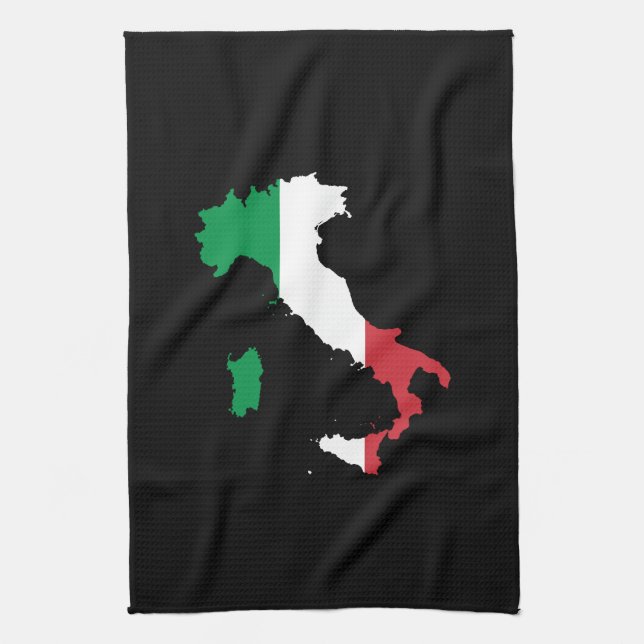 Linge De Cuisine Italie en couleurs du drapeau (Vertical)