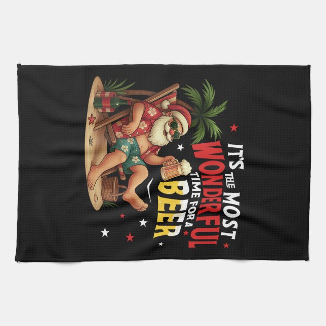 Linge De Cuisine It's The Most Wonderful Time for a Beer Funny Sant (Horizontal)