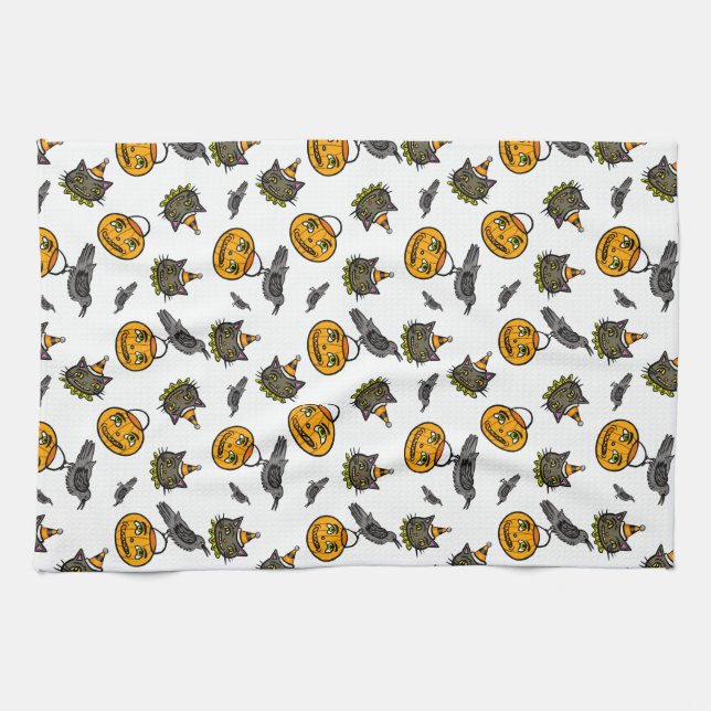 Linge De Cuisine Jack et chat rétro (Horizontal)